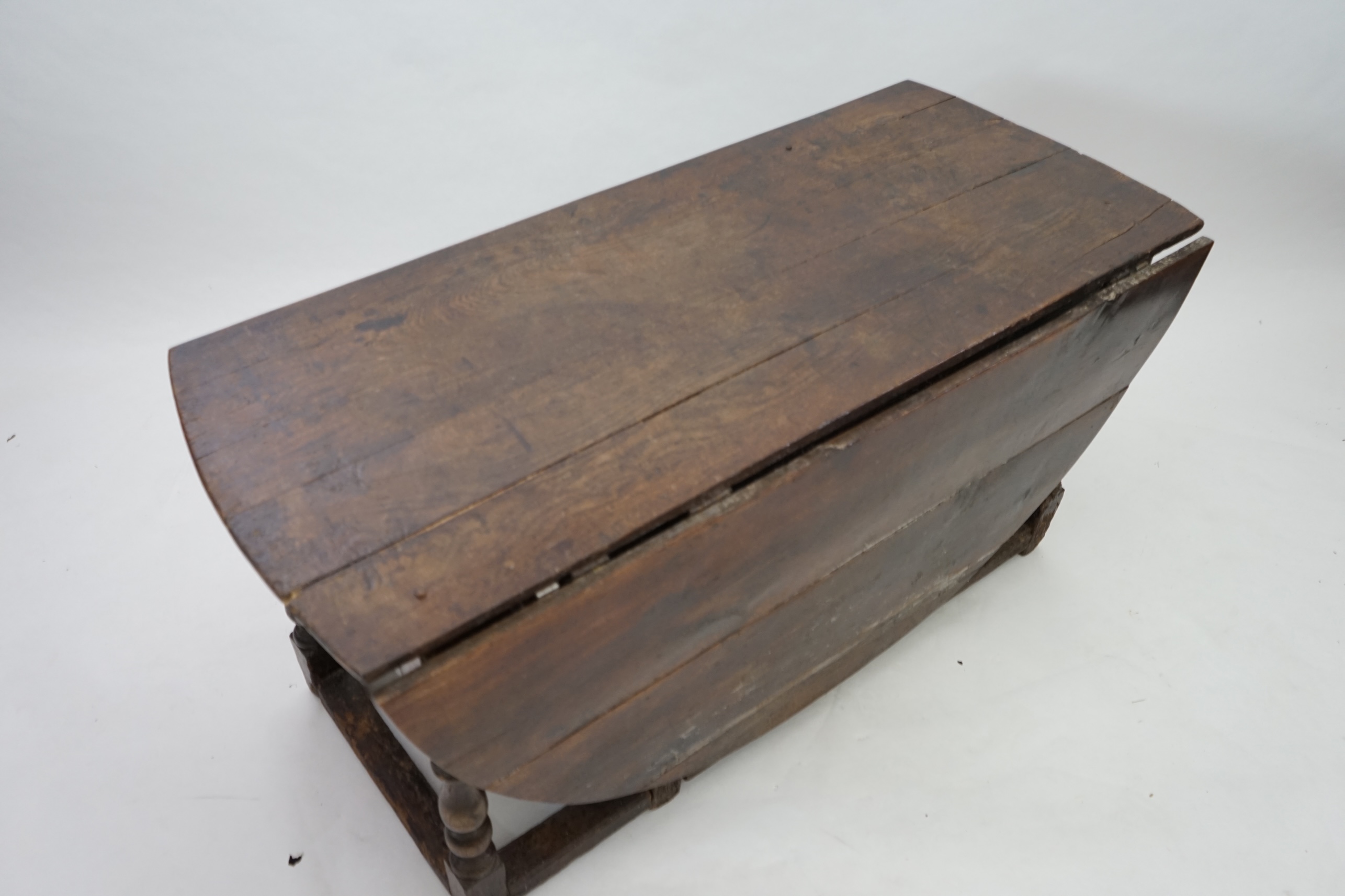 A 17th century and later oak gateleg table